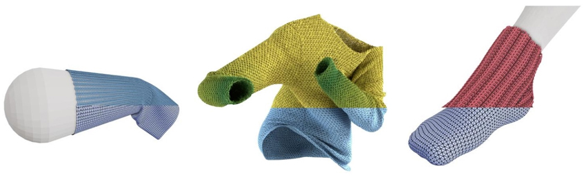 The new method animates knitted yarn fabric in real-time using precomputed physical simulations of yarn patterns. © IST Austria