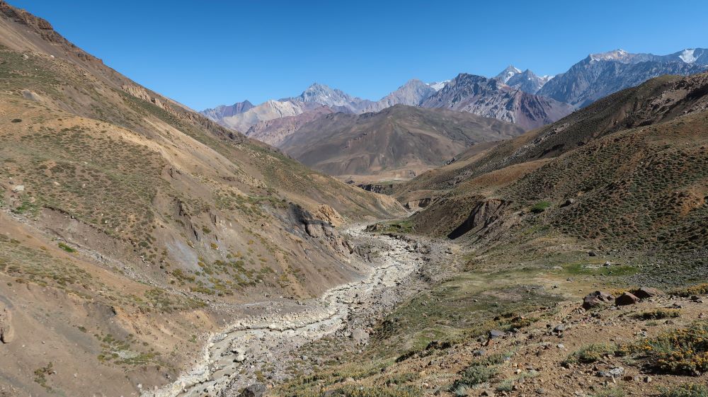 The Yeso region in Central Chile, visibly dry during a peak of the megadrought in the Summer of 2020.