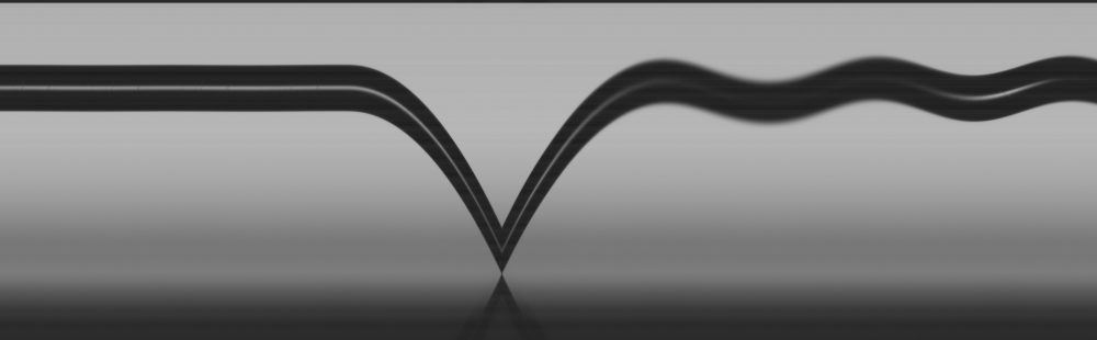 Temporal reslice of a high-speed video of a silica particle bouncing on the plate in the acoustic levitation experimental setup.