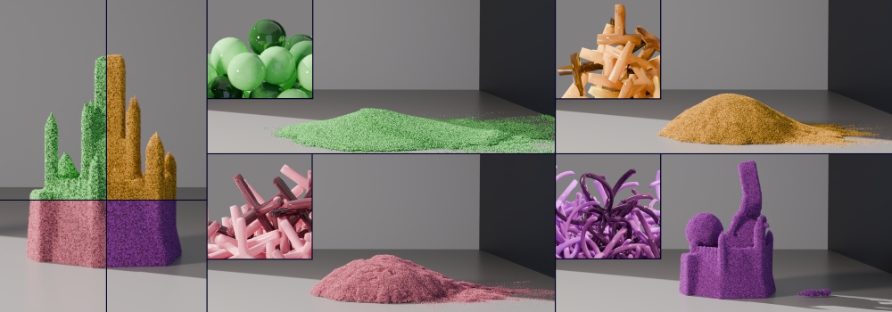 Simulated sandcastles under attack.